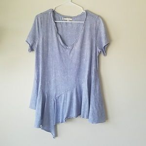 Eri+ali assymetrical anthropologie peplum blouse